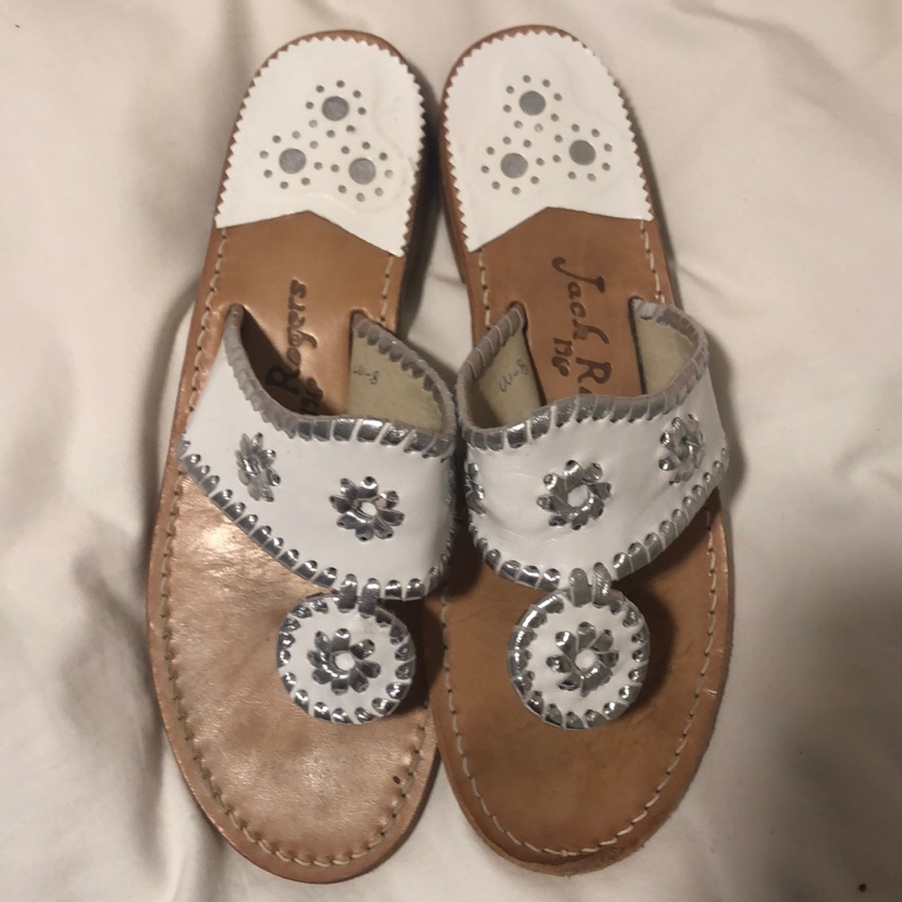 Jack Rogers white sandals